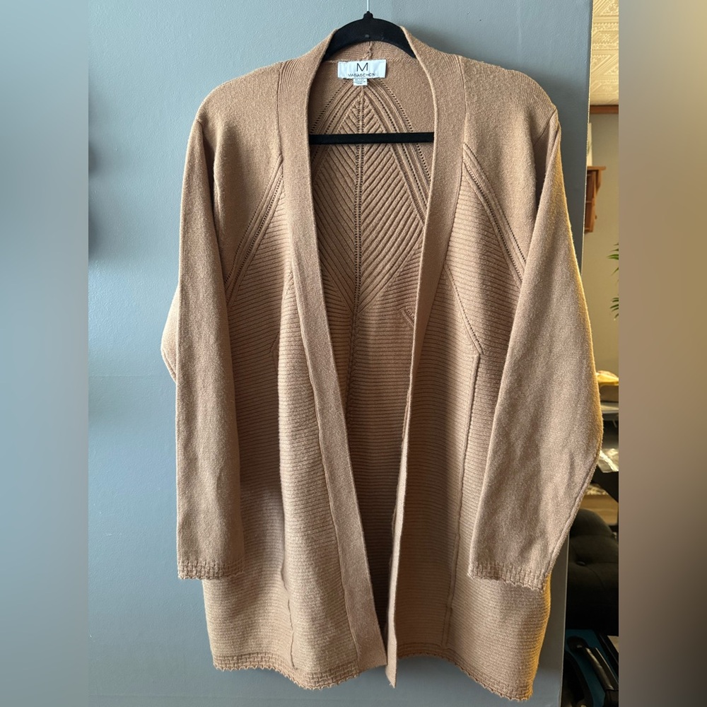 Magaschoni Cartigan Sweater Tan XL Extra Large